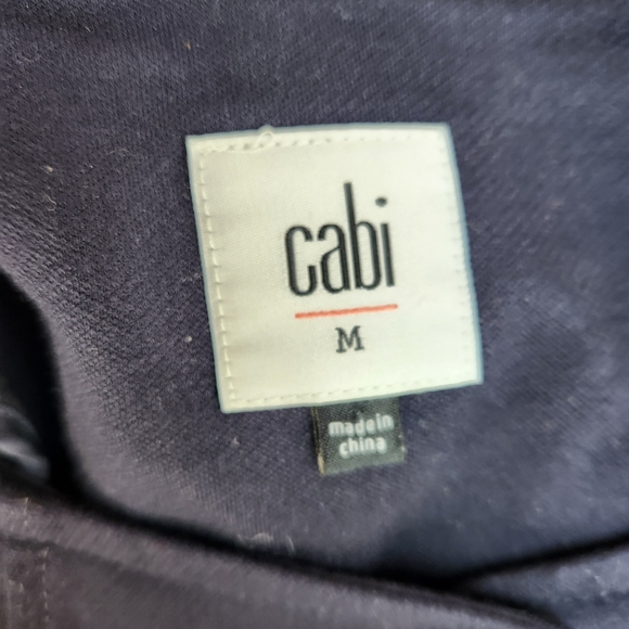 CAbi Lido Navy Blue Ponte Knit Front Button Long Blazer Jacket #5093 Size M - Picture 9 of 10